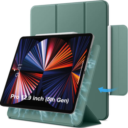 TGK Flip Cover for Apple iPad Pro 12.9 inch 5th Gen 2021 (Green, Magnetic Case, Pack of: 1)