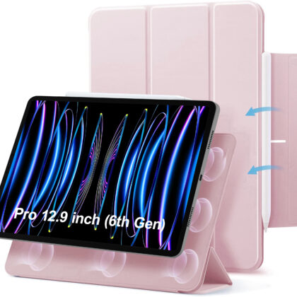 TGK Flip Cover for Apple iPad Pro 12.9 inch 6th Gen 2022 (Pink, Magnetic Case, Pack of: 1)
