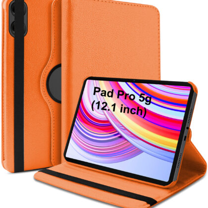 TGK Flip Cover for Redmi Pad Pro 12.1 inch Tablet (Orange, Dual Protection, Pack of: 1)
