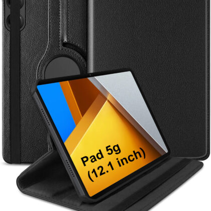 TGK Flip Cover for Poco Pad 12.1 inch Tablet (Black, Dual Protection, Pack of: 1)