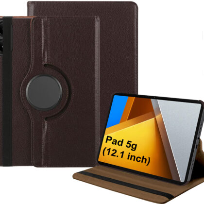 TGK Flip Cover for Poco Pad 12.1 inch Tablet (Brown, Dual Protection, Pack of: 1)