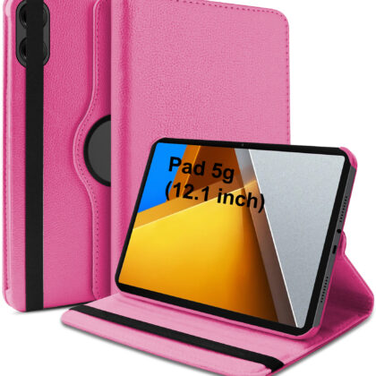 TGK Flip Cover for Poco Pad 12.1 inch Tablet (Pink, Dual Protection, Pack of: 1)