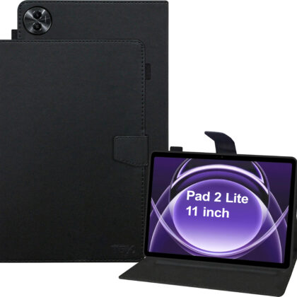 TGK Flip Cover for realme Pad 2 Lite 11 inch Tablet (Black, Dual Protection, Pack of: 1)