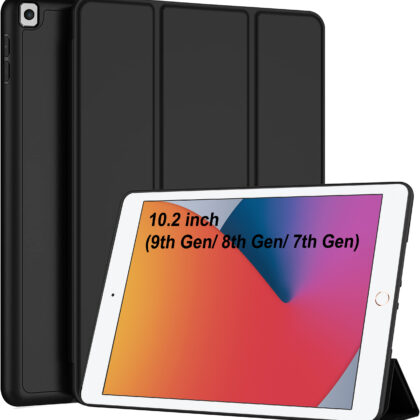 TGK Flip Cover for Apple iPad (8th Gen) 10.2 inch (Black, Dual Protection, Pack of: 1)