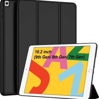 TGK Flip Cover for Apple iPad 7th Gen 10.2 inch (Black, Dual Protection, Pack of: 1)