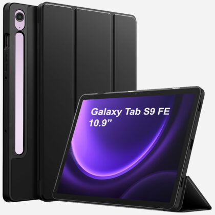 TGK Flip Cover for Samsung Galaxy Tab S9 FE 10.9 Inch (Black, Dual Protection, Pack of: 1)