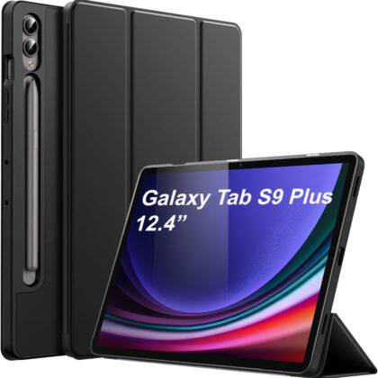 TGK Flip Cover for Samsung Galaxy Tab S9 Plus 12.4 inch (Black, Dual Protection, Pack of: 1)