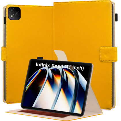 TGK Flip Cover for Infinix XPAD LTE 11 inch Tablet (Yellow, Dual Protection, Pack of: 1)