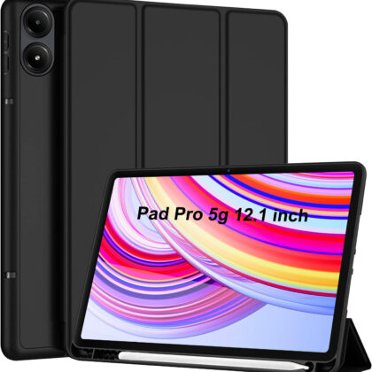 TGK Flip Cover for Redmi Pad Pro 12.1 inch Tablet (Black, Cases with Holder, Pack of: 1)
