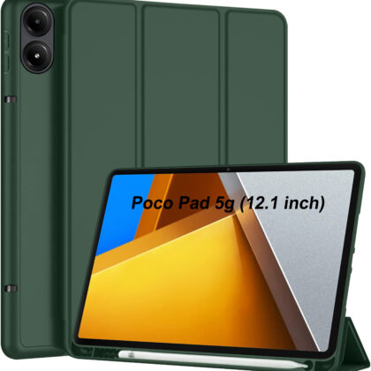 TGK Flip Cover for Poco Pad 12.1 inch Tablet (Green, Cases with Holder, Pack of: 1)