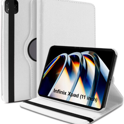 TGK Flip Cover for Infinix XPAD LTE 11 inch Tablet (White, Dual Protection, Pack of: 1)