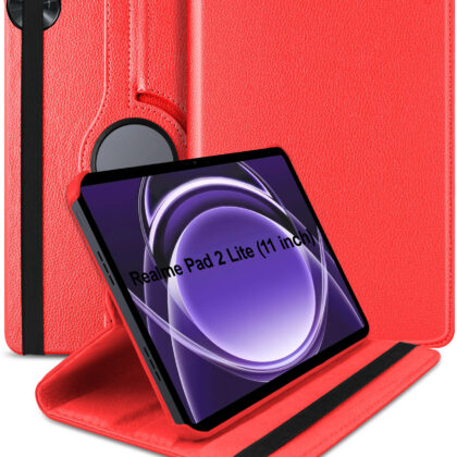 TGK Flip Cover for realme Pad 2 Lite 11 inch Tablet (Red, Dual Protection, Pack of: 1)