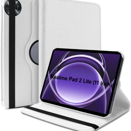 TGK Flip Cover for realme Pad 2 Lite 11 inch Tablet (White, Dual Protection, Pack of: 1)