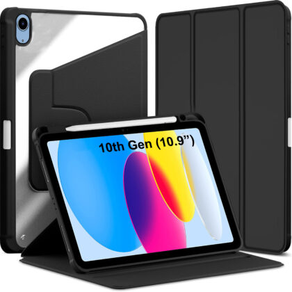 TGK Flip Cover for Apple iPad (10th Gen) 10.9 Inch (Black, Dual Protection, Pack of: 1)