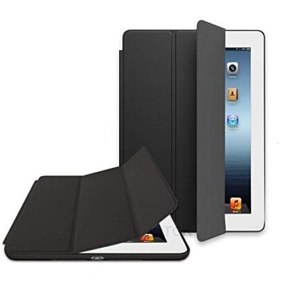 TGK Leather Magnetic Smart Flip Case Cover Stand for iPad 4 / iPad 3 / iPad 2 – 9.7 Inch with FREE Screen Guard (Black)