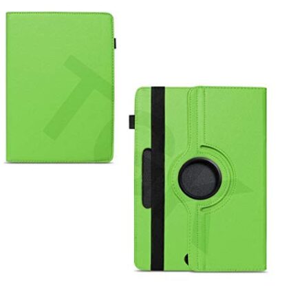 TGK 360 Degree Rotating Universal 3 Camera Hole Leather Stand Case Cover for iBall Premio Tablet 8 inch-Green