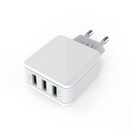 Vali V-3301 3.1A 3 Port USB Charger, Fast Charging Power Adaptor with Micro USB Cable (White)