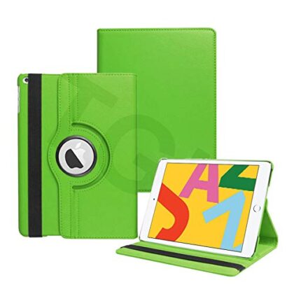 TGK 360 Degree Rotating Leather Auto Sleep Wake Function Smart Case Cover for iPad 10.2 Inch 2019 7th Generation (A2197 / A2198 / A2200) Green