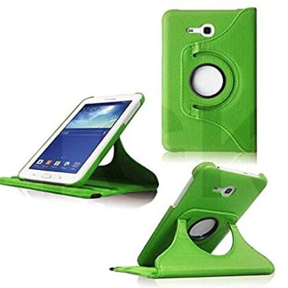 TGK 360 Degree Rotating Leather Smart Rotary Swivel Stand Case Cover for Samsung Galaxy Tab 3 7.0 inch NEO Lite TAB 3V,T116 T113,T110,T111 (Green)