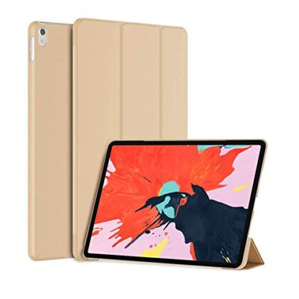 TGK Premium Leather Magnetic Smart Flip Auto Sleep/Wake Case Cover for iPad Pro 11 Inch 2018 A1980, A1934, A2013 (Gold)