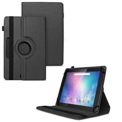 TGK 360 Degree Rotating Universal 3 Camera Hole Leather Stand Case Cover for Lenovo Tab TB2-X30F 10.1 inch – Black