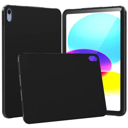 TGK Matte Design Soft Silicon TPU Back Case Cover for iPad 10th Generation 10.9 inch 2022, Black