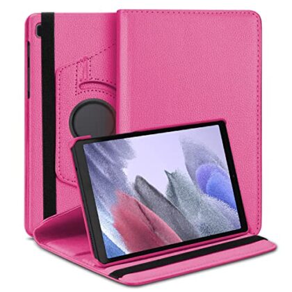TGK 360 Degree Rotating Leather Stand Case Cover for Samsung Galaxy Tab A7 Lite Cover 8.7 Inch SM-T220/T225 (Hot Pink)