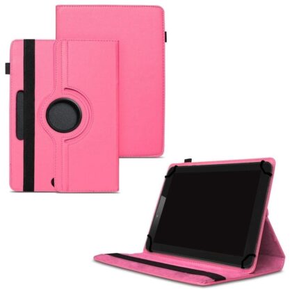 TGK 360 Degree Rotating Universal 3 Camera Hole Leather Stand Case Cover for ASUS ZenPad Z8s ZT582KL 7.9″ Tablet (2017 Released) – Hot Pink