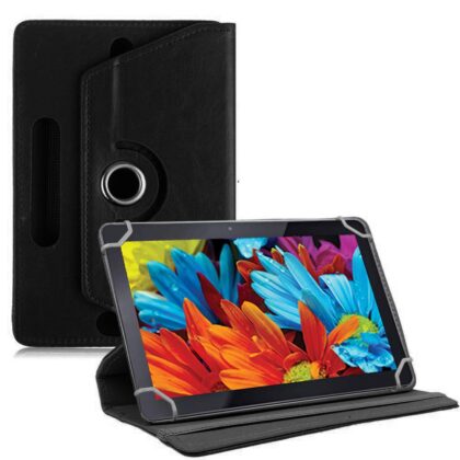 TGK Universal 360 Degree Rotating Leather Rotary Swivel Stand Case Cover for iBall Slide Nova 4G Tablet (10.1 inch) – Black