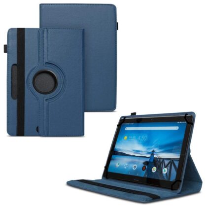TGK 360 Degree Rotating Universal 3 Camera Hole Leather Stand Case Cover for Lenovo Tab P10 TB-X705F / TB-X705L 10.1-Inch – Dark Blue