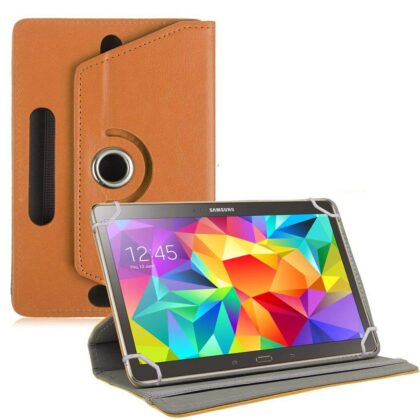 TGK 360 Degree Rotating Leather Rotary Swivel Stand Case Cover for Samsung Galaxy Tab S 10.5 SM-T805NTSAINU (Orange)
