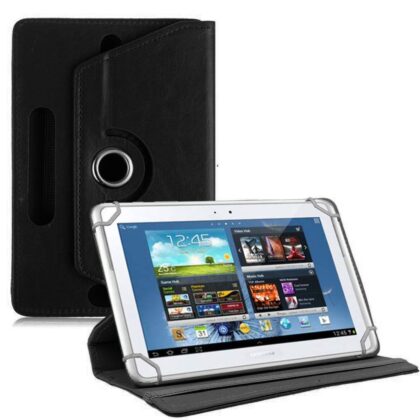 TGK Universal 360 Degree Rotating Leather Rotary Swivel Stand Case Cover for Samsung Galaxy Tab 10.1 GT-P7500 GT-P7510 – Black