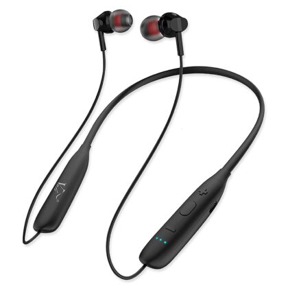 Vali Astro V-92 Bluetooth 5.2 Wireless Headphones, Lightweight Ergonomic Neckband 48 Hours Ultimate Backup with Dual Microphone – Black