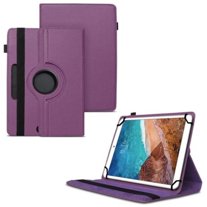 TGK 360 Degree Rotating Universal 3 Camera Hole Leather Stand Case Cover for Xiaomi Mi Pad 4 Plus (10.1 inch) – Purple