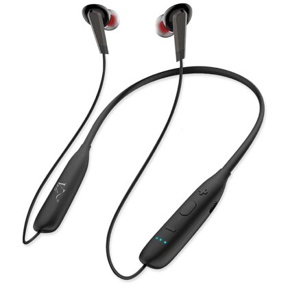 Vali V-94 5.2 Bluetooth Wireless in Ear Earphones with Mic, Lightweight Neckband, Sweat-Resistant Magnetic Earbuds 650 Hours Standby Time with Microphone (Black)