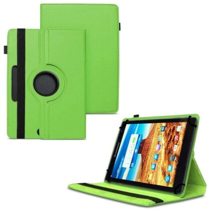 TGK 360 Degree Rotating Universal 3 Camera Hole Leather Stand Case Cover for Lenovo S8-50 8 inch Tablet-Green