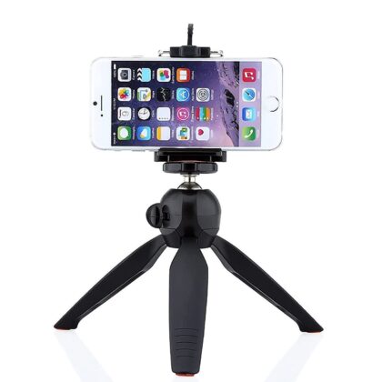 Vali VS5211 Portable & Flexible Mini Tripod with Mobile Holder and 360 Degree Ball Head Compatible with GoPro, Smart Phones, Compact Cameras & 8 inch Operating Height (Black)