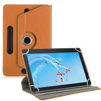 TGK 360 Degree Rotating Leather Rotary Swivel Stand Case Cover for Lenovo Tab E10 TB-X104F 10.1 inch (Orange)