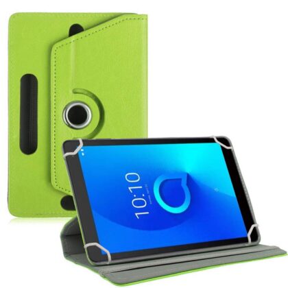 TGK Universal 360 Degree Rotating Leather Rotary Swivel Stand Case Cover for Alcatel 1T 10 inch Tablet – Green