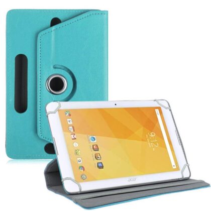 TGK Universal 360 Degree Rotating Leather Rotary Swivel Stand Case Cover for Acer Iconia One 10 inch Tablet – Sky Blue