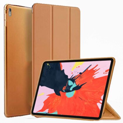 TGK Premium Leather Magnetic Smart Flip Auto Sleep/Wake Case Cover for iPad Pro 11 Inch 2018 A1980, A1934, A2013 (Brown)