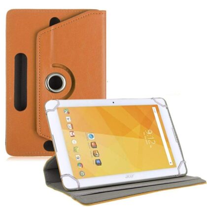 TGK Universal 360 Degree Rotating Leather Rotary Swivel Stand Case Cover for Acer Iconia One 10 inch Tablet – Orange