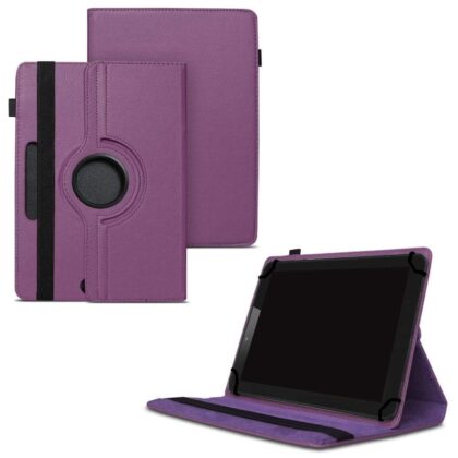 TGK 360 Degree Rotating Universal 3 Camera Hole Leather Stand Case Cover for ASUS ZenPad Z8s ZT582KL 7.9″ Tablet (2017 Released) – Purple