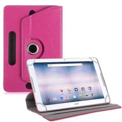 TGK Universal 360 Degree Rotating Leather Rotary Swivel Stand Case Cover for Acer Iconia One 10 (B3-A30) 10.1 inch – Pink