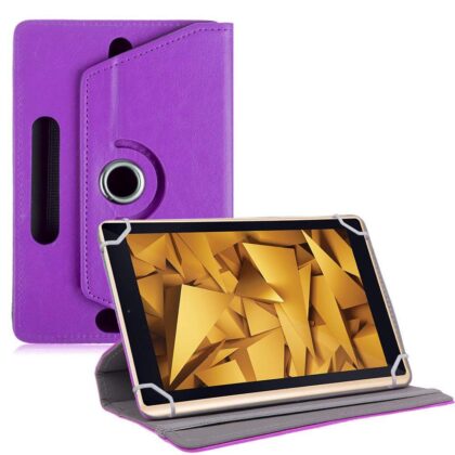 TGK Universal 360 Degree Rotating Leather Rotary Swivel Stand Case Cover for iBall Slide Elan 4G2 Tablet (10.1 inch) (Purple)