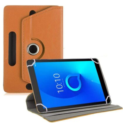 TGK Universal 360 Degree Rotating Leather Rotary Swivel Stand Case Cover for Alcatel 1T 10 inch Tablet – Orange