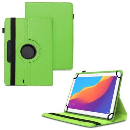 TGK 360 Degree Rotating Universal 3 Camera Hole Leather Stand Case Cover for Honor Pad 5 10.1 inch Tablet-Green