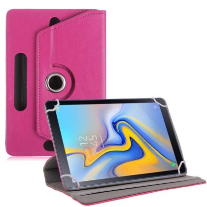 TGK 360 Degree Rotating Leather Rotary Swivel Stand Case Cover for Samsung Galaxy Tab A SM-T590 10.5 inch (Pink)