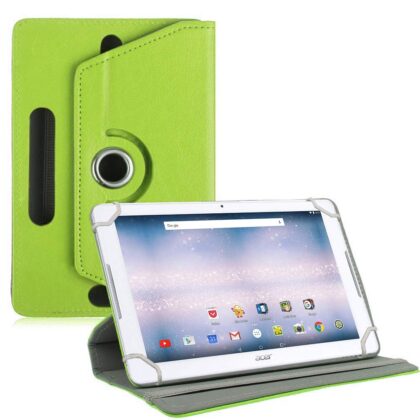 TGK Universal 360 Degree Rotating Leather Rotary Swivel Stand Case Cover for Acer Iconia One 10 (B3-A30) 10.1 inch – Green