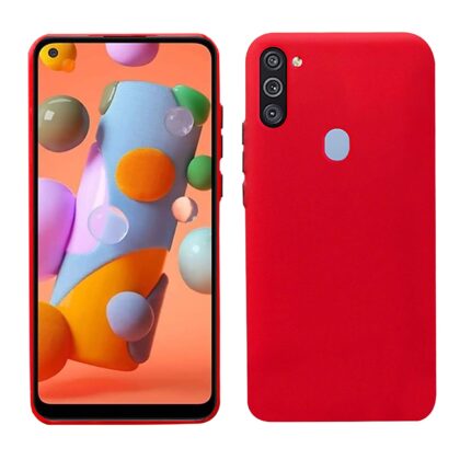 TGK Mobile Covers, Liquid Silicone Back Case Compatible for Samsung Galaxy A11 Cover (Red)